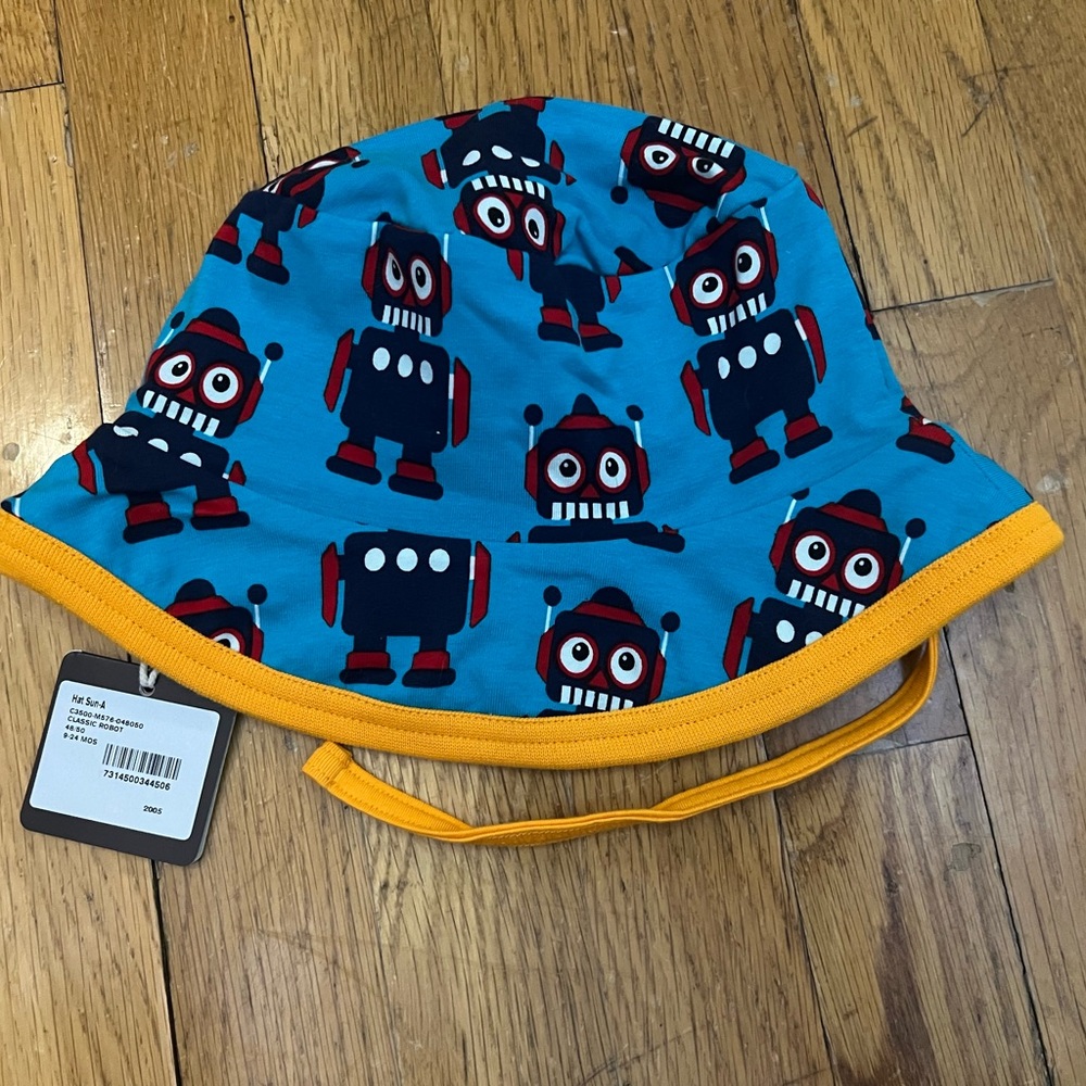 NWT Maxomorra Robots Sun Hat 9-24mo